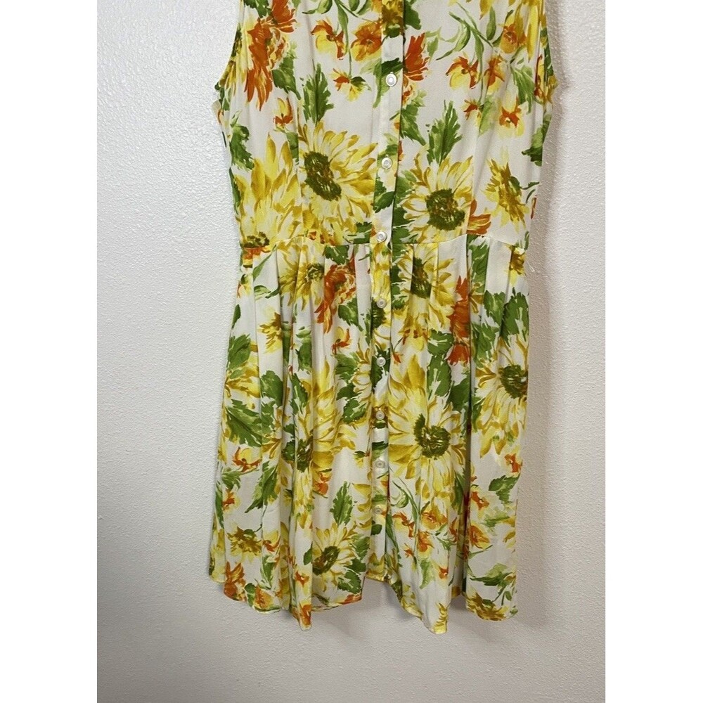 Womens Vintage db Fit & Flare Collared Floral Lined Dress Size 12 - Picture 4 of 16